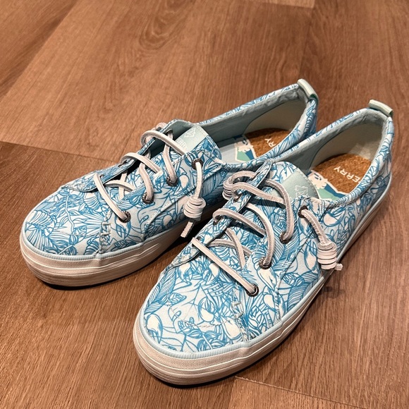 Sperry Womens Crest Vibe Platform Sneaker | Blue Print Size 8.5 - Picture 2 of 7